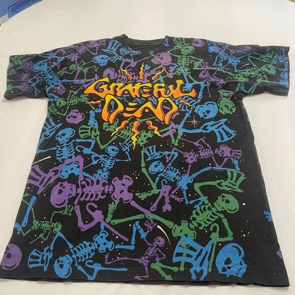 Vintage 90s Grateful Dead AOP Brockum Collection T-Shirt Size 2XL See Measureme - Picture 1 of 8